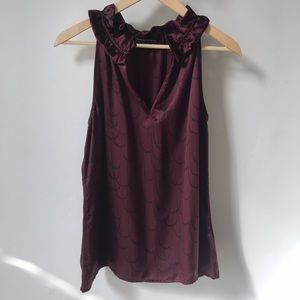 Banana Republic Burgundy Silk Blouse Size S
